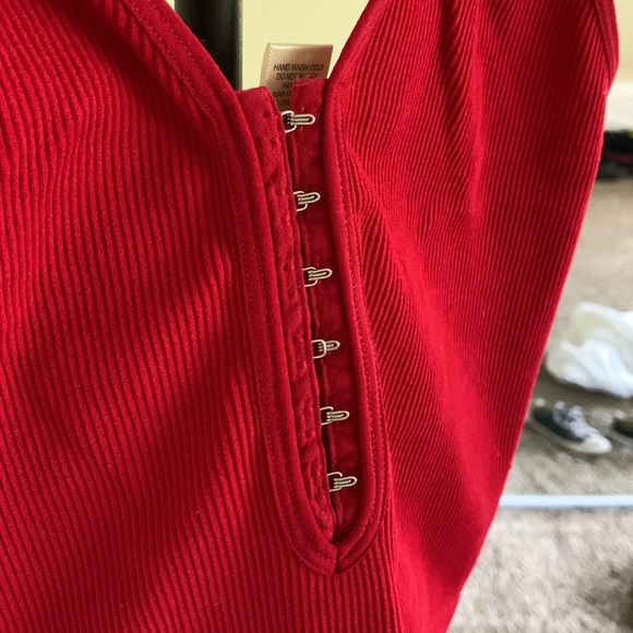 Red Corset Crop Top - Picture 2 of 4